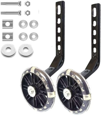 Mehome Flash Training Wheels for 12 14 16 18 20 Inch Kids Bike，Heavy Duty Training Wheels are for Single Speed Bicycle (Black) in Saudi Arabia