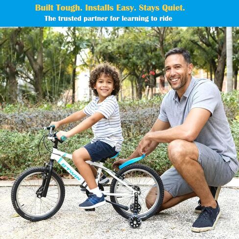 Mehome Flash Training Wheels for 12 14 16 18 20 Inch Kids Bike，Heavy Duty Training Wheels are for Single Speed Bicycle (Black) in Saudi Arabia