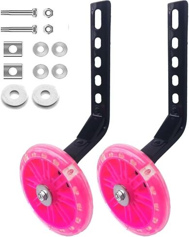 Mehome Flash Training Wheels for 12 14 16 18 20 Inch Kids Bike，Heavy Duty Training Wheels are for Single Speed Bicycle (Black) in Saudi Arabia
