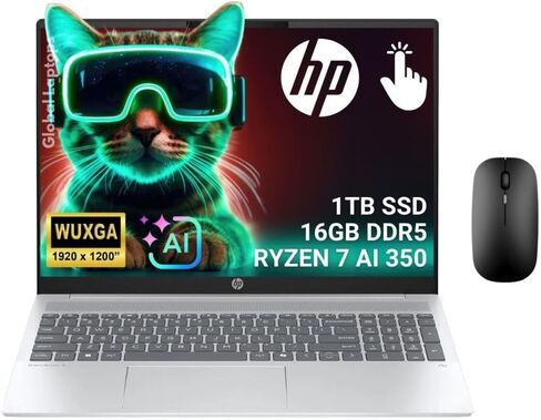 HP Omnibook 5 16 "جهاز كمبيوتر محمول AI - AMD Ryzen AI 7 350 - Copilot+ PC - 2K (1920 X 1200) in Saudi Arabia