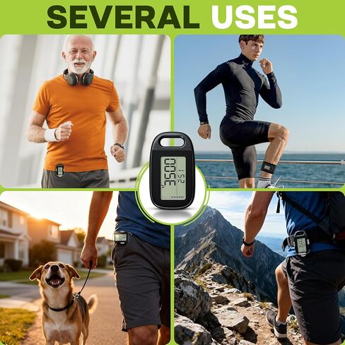 عداد الخطوات للكاحل للمشي - عداد المسافة - متتبع النشاط مع مشبك لخطوات المشي والأميال - يتم تضمين شريط الكاحل وحبل قصير ومشبك قابل للإزالة - لا يتطلب تطبيق in Saudi Arabia