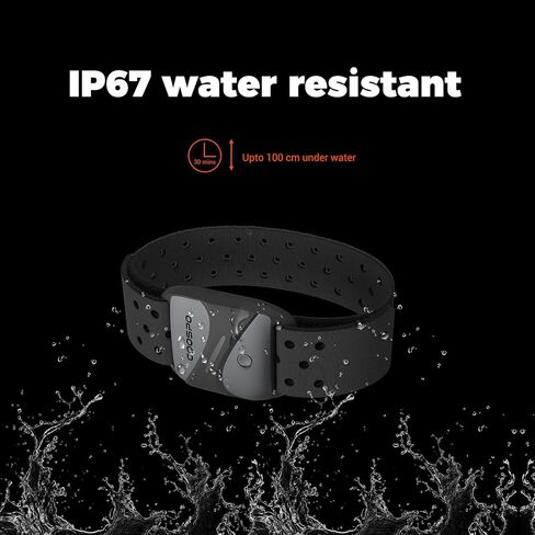 COOSPO Heart Rate Monitor Armband HW807, Bluetooth 5.0 ANT+ HRM with HR Zone LED Indicator, Tracking Heartbeat HRV for Fitness Training, Work with Peloton/Polar/Wahoo/Strava/DDP Yoga in Kuwait