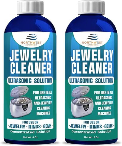 NORTHWEST ENTERPRISES Jewelry Cleaner, Ultrasonic Jewelry Cleaner Solution - The Jewelry Cleaner for Gold, Silver, Platinum Diamonds and Non-Porous Precious and Semi-Precious Jewelry (Pack of 2) in Kuwait