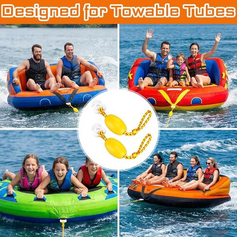 Soulchen 2 Pcs Boat Tube Towable Rope Quick Connector Water Sports Tow Connector with Float & Stainless Steel Joint - 6000lbs Breaking Strength, Ideal for Towables, Wakeboards & Ski Tubes in Saudi Arabia