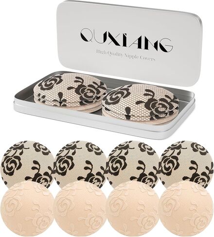QUXIANG 4 Pairs Pasties Women Nipple Covers Reusable Adhesive Silicone Nippleless Covers Bra for Dress in Kuwait