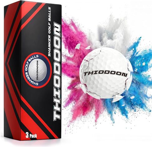 THIODOON 3 Pack Exploding Balls for Golf Party Gender Reveal Prank Funny Joke for Golfers - 3 Piece Set (3 White/Blue & Pink & White) in Kuwait