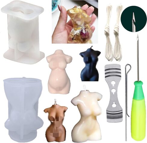 Lotus Mold Candle Silicone Molds & Mini Buddha with Mold Punch Hook Needle etc for Home Decoration Scented Candle Making Car Freshie in Kuwait