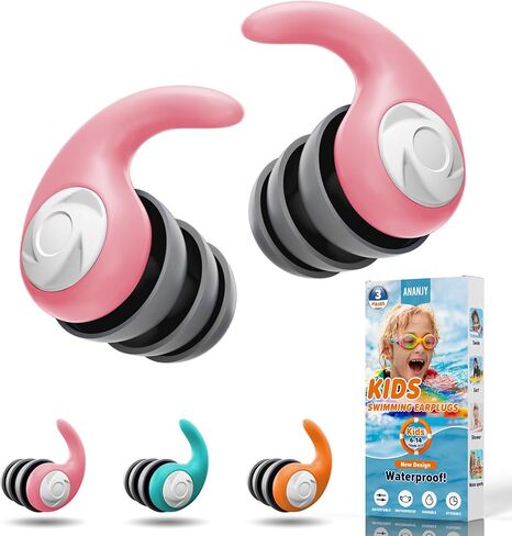 Waterproof Swimming Ear Plugs for Adults - 3 Pairs of Reusable Soft Silicone Swim Earplugs,Perfect for Surfing, Diving,Pool,Showering and Other Water Sports - Keep Water Out and Ear Protection in Saudi Arabia
