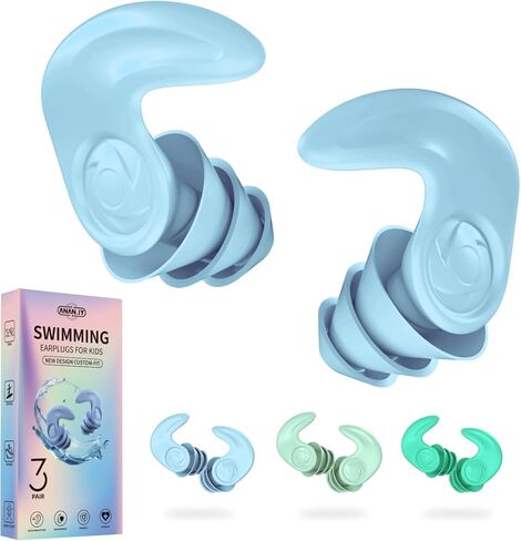 Waterproof Swimming Ear Plugs for Adults - 3 Pairs of Reusable Soft Silicone Swim Earplugs,Perfect for Surfing, Diving,Pool,Showering and Other Water Sports - Keep Water Out and Ear Protection in Saudi Arabia