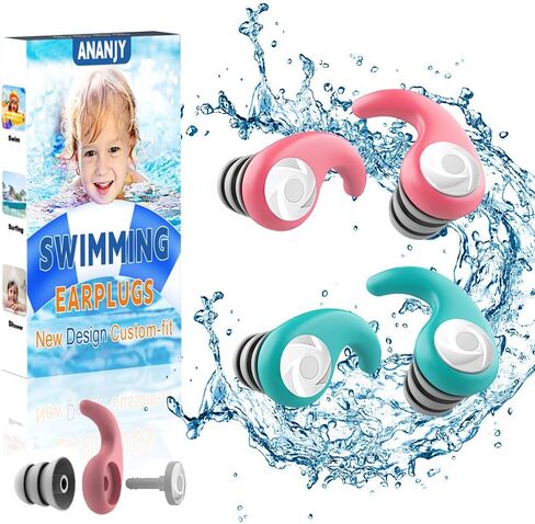 Waterproof Swimming Ear Plugs for Adults - 3 Pairs of Reusable Soft Silicone Swim Earplugs,Perfect for Surfing, Diving,Pool,Showering and Other Water Sports - Keep Water Out and Ear Protection in Saudi Arabia