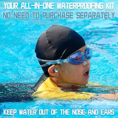 Swimming Nose Clip Ear Plugs - 9 Packs Silicone Swim Nose Plugs with Earplugs for Kids,Waterproof Pool Nose Plug for Diving Surfing and Other Water Sports with Storage Box,Multi-Color in Kuwait
