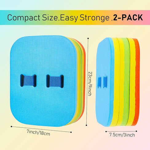 Macarrie Swimming Floats for Kids Swim Belts Swim Bubbles 3 Layers Back Floats Adjustable for Safety Training Beginners Swimming Sport Pool Lesson(2 Pack) in Saudi Arabia