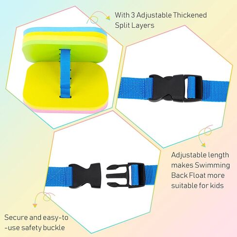 Macarrie Swimming Floats for Kids Swim Belts Swim Bubbles 3 Layers Back Floats Adjustable for Safety Training Beginners Swimming Sport Pool Lesson(2 Pack) in Saudi Arabia