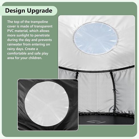 COSHNIBI Outdoor Round Trampoline Cover,Trampoline Tent 12FT Suitable for 8 Curved Pole Round Trampoline, Black(Cover Only) in Saudi Arabia
