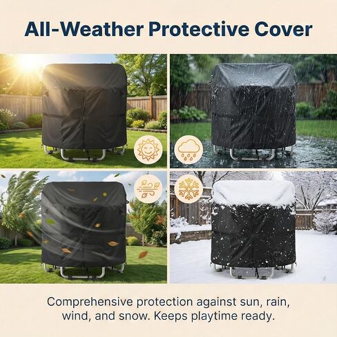 غطاء ترامبولين مقاس 55 بوصة، غطاء ترامبولين دائري مقاوم للماء للأطفال، حماية من الطقس ضد الرياح، مضاد للتجميع، مقاوم للأشعة فوق البنفسجية 420D أكسفورد in Kuwait