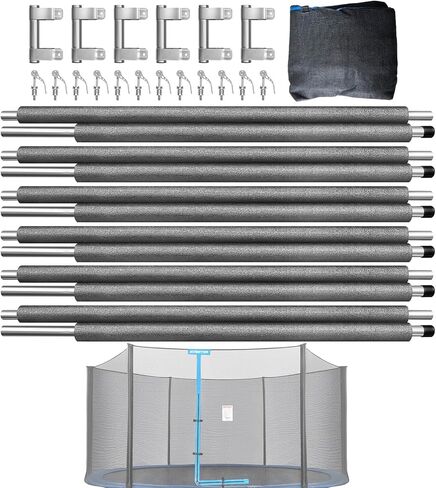 عمود إغلاق بديل للترامبولين من Zoomster مع شبكة إغلاق ترامبولين بطول 14 قدمًا، مناسب للترامبولين المستدير مع 6 أقطاب (لا حاجة لأي أداة. يمكن تجميعها من قبل شخص بالغ واحد فقط) in Kuwait