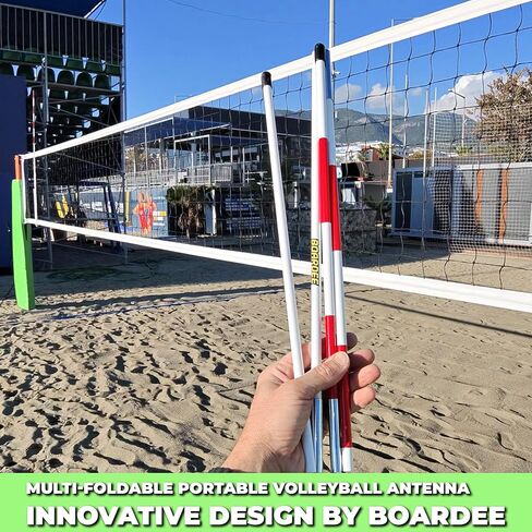 مجموعة هوائي الكرة الطائرة متعدد الطي - هوائيات شبكية محمولة من الألياف الزجاجية - علامات تنظيمية لحدود الملعب باللونين الأحمر والأبيض - معدات تحكيم الكرة الطائرة الشاطئية الداخلية والخارجية in Kuwait