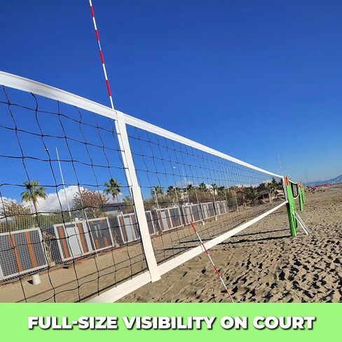 مجموعة هوائي الكرة الطائرة متعدد الطي - هوائيات شبكية محمولة من الألياف الزجاجية - علامات تنظيمية لحدود الملعب باللونين الأحمر والأبيض - معدات تحكيم الكرة الطائرة الشاطئية الداخلية والخارجية in Kuwait