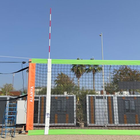 طقم هوائي للكرة الطائرة قابل للطي مع أكمام لاصقة من جلد البولي يوريثان، هوائيات من الألياف الزجاجية قابلة للطي، أبيض، حزمة من 2 هوائيات شبكية للكرة الطائرة الداخلية والشاطئية in Kuwait