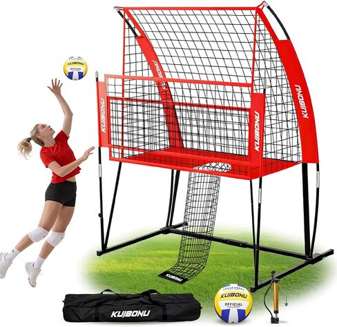 Volleyball Training Net System, Volleyball Training Equipment with Freely Height-Adjustable for Backyard, Volleyball Practice Net for Serving Setting Spiking, Includes Ball Kit and Carry Bag in Saudi Arabia