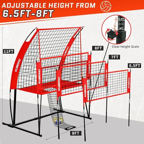 Volleyball Training Net System, Volleyball Training Equipment with Freely Height-Adjustable for Backyard, Volleyball Practice Net for Serving Setting Spiking, Includes Ball Kit and Carry Bag in Saudi Arabia