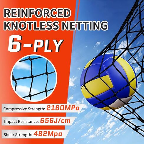 Volleyball Training Net System, Volleyball Training Equipment with Freely Height-Adjustable for Backyard, Volleyball Practice Net for Serving Setting Spiking, Includes Ball Kit and Carry Bag in Saudi Arabia