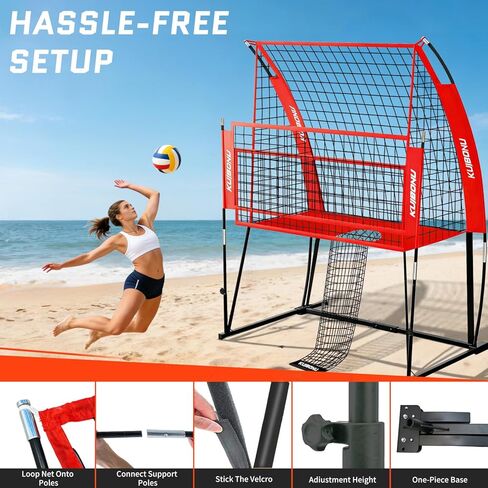Volleyball Training Net System, Volleyball Training Equipment with Freely Height-Adjustable for Backyard, Volleyball Practice Net for Serving Setting Spiking, Includes Ball Kit and Carry Bag in Saudi Arabia