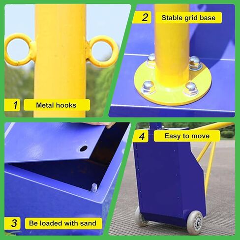 Volleyball/Badminton Poles, Mobile Badminton Net Bracket with Wheel & Heavy Base, Adjustable Height Volleyball Net Stand for Outdoor Indoor Backyard in Kuwait