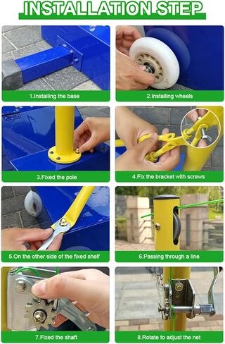 Volleyball/Badminton Poles, Mobile Badminton Net Bracket with Wheel & Heavy Base, Adjustable Height Volleyball Net Stand for Outdoor Indoor Backyard in Kuwait