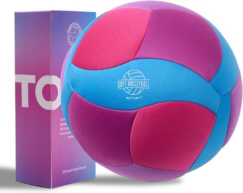 كرة طائرة ناعمة للأماكن المغلقة من MOTOMY، كرة تدريب من القماش المبطن للأطفال والشباب، تصميم تدريب منزلي هادئ مع ارتداد واقعي وملمس خفيف الوزن، هدايا الكرة الطائرة للأولاد والبنات in Kuwait