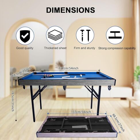 5in1 Multi-fuction Games Table,Folding Multi Game Combination Table Set with Ping Pong, Pool Billiards, Air Hockey, Bowling, and Shuffleboard for Indoor, Outdoor in Saudi Arabia