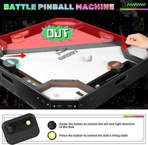 Cheerivy Game Air Hockey 4 Player، Hyperlaps.10 Game 4 لاعبين أركيد للألعاب المنزلية، طاولات Hyperlaps.io للبالغين مع نظام النقاط، ألعاب طاولة ممتعة للتجمعات العائلية in Kuwait
