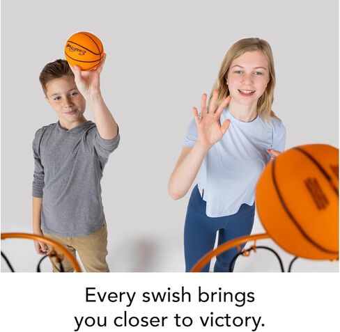 حلقة كرة سلة صغيرة من إيست بوينت - متعددة الألوان، عبوة من قطعة واحدة - منافسات داخلية وألعاب كرة السلة وجهاً لوجه - مصابيح LED مضيئة وحلقة داخلية - تصميم مدمج وألعاب في الطابق السفلي in Kuwait