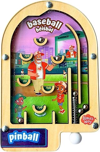 لعبة الكرة والدبابيس الخشبية من Upbounders® Alma's Way™ Baseball-Béisbol، لعبة سفر محمولة باليد للأطفال من عمر 3 سنوات فما فوق، موضوع رياضي ثنائي اللغة in Kuwait