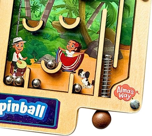 Upbounders® Alma's Way™ لعبة الكرة والدبابيس الخشبية بجوز الهند - لعبة الكرة والدبابيس المحمولة للسفر للأطفال بعمر 3 سنوات فما فوق - لعبة مغامرة الجزيرة بدون شاشة in Kuwait