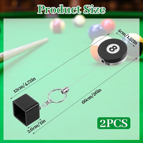 2 Pcs Chalk Holder Pool Billiards - Retractable Cue Chalk Holder Pool with Belt Clip - Snooker Billiards Accessories in Kuwait