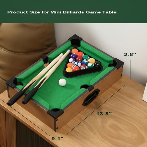 Mini Pool Table Wooden Billiards Tabletop Board Game for Family Night Party Time Gift for Cat Lovers in Saudi Arabia