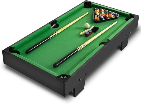 36 inch Mini Pool Table, Portable Pool Arcade Game Table for Living Room, Equipped with Cue Sticks, Chalk, Brush and Tripod, Perfect for Home Entertainment in Saudi Arabia
