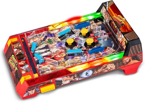 Street Fighter II: Arcade Pinball - سلسلة متميزة، أضواء وأصوات، لعبة طاولة مميزة، لوحة نتائج LED، مصدات اهتزازية، مرخصة، للكبار والأطفال بعمر 6 سنوات فما فوق in Kuwait
