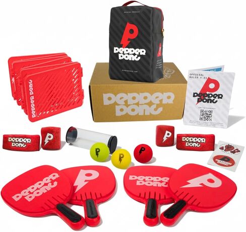 Ping Pong, Reinvented | Any Surface, Indoor or Outdoor Portable Paddle Sport| 3-Speed Foam Balls, 4 Premium Paddles, Free-Standing Net, Carry Bag: Whisper Quiet, 60-Sec Setup in Saudi Arabia
