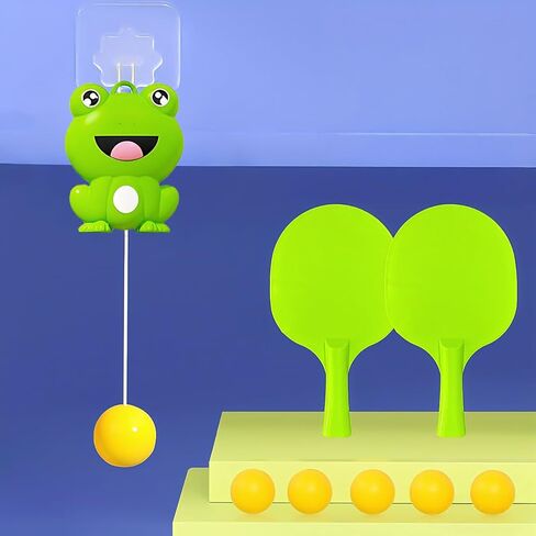 لعبة بينج بونج للباب الكرتوني فوق الباب، مدرب بينج بونج للعبة المدخل قابل للتعديل، مجموعة أدوات بينج بونج للمبتدئين، مجموعة تمارين تنس الطاولة المحمولة مع مضاربين و5 كرات in Kuwait