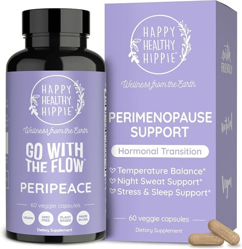 Happy Healthy Hippie Hormone Balance for Women - PMS Support Supplement & Menopause Supplements for Women | Bloating Relief, Mood Support, PMDD | Chasteberry Supplement for Women, Black Cohosh, 60 Ct in Kuwait