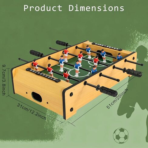 20 Inch Mini Tabletop Foosball Game Set, Table Football, Tabletop Football Games, Durable Soccer Kit for Adults, Children, Families and Playrooms, Easy to Store in Saudi Arabia
