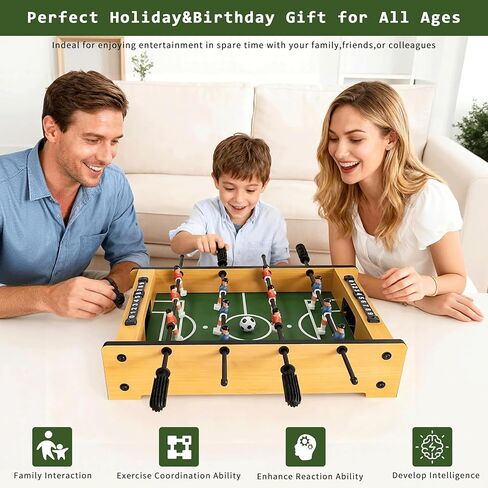 20 Inch Mini Tabletop Foosball Game Set, Table Football, Tabletop Football Games, Durable Soccer Kit for Adults, Children, Families and Playrooms, Easy to Store in Saudi Arabia