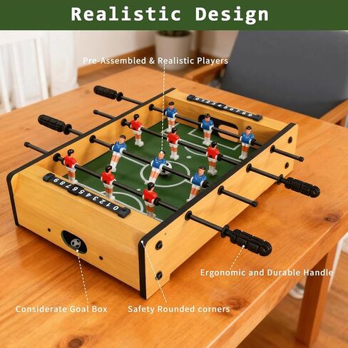 20 Inch Mini Tabletop Foosball Game Set, Table Football, Tabletop Football Games, Durable Soccer Kit for Adults, Children, Families and Playrooms, Easy to Store in Saudi Arabia