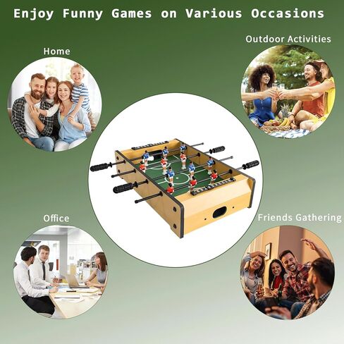 20 Inch Mini Tabletop Foosball Game Set, Table Football, Tabletop Football Games, Durable Soccer Kit for Adults, Children, Families and Playrooms, Easy to Store in Saudi Arabia