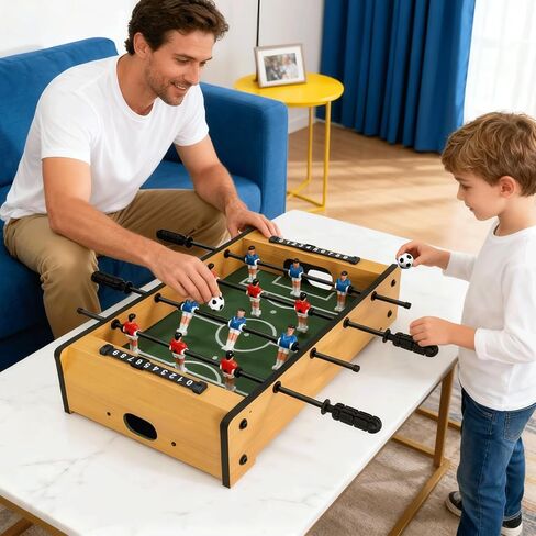 20 Inch Mini Tabletop Foosball Game Set, Table Football, Tabletop Football Games, Durable Soccer Kit for Adults, Children, Families and Playrooms, Easy to Store in Saudi Arabia