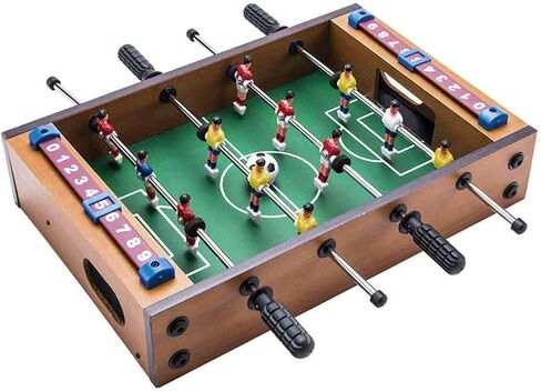 Table Football, 13.5'' Mini Foosball Table Soccer Tabletop Football w/ 2 Footballs and Soccer Keepers, Wooden Tabletop Foosball Game Accessories for Family Play Indoor & Outdoor in Kuwait