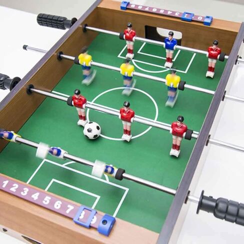 Table Football, 13.5'' Mini Foosball Table Soccer Tabletop Football w/ 2 Footballs and Soccer Keepers, Wooden Tabletop Foosball Game Accessories for Family Play Indoor & Outdoor in Kuwait