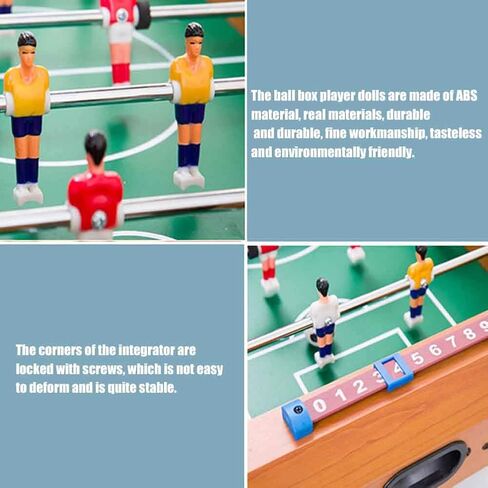 Table Football, 13.5'' Mini Foosball Table Soccer Tabletop Football w/ 2 Footballs and Soccer Keepers, Wooden Tabletop Foosball Game Accessories for Family Play Indoor & Outdoor in Kuwait